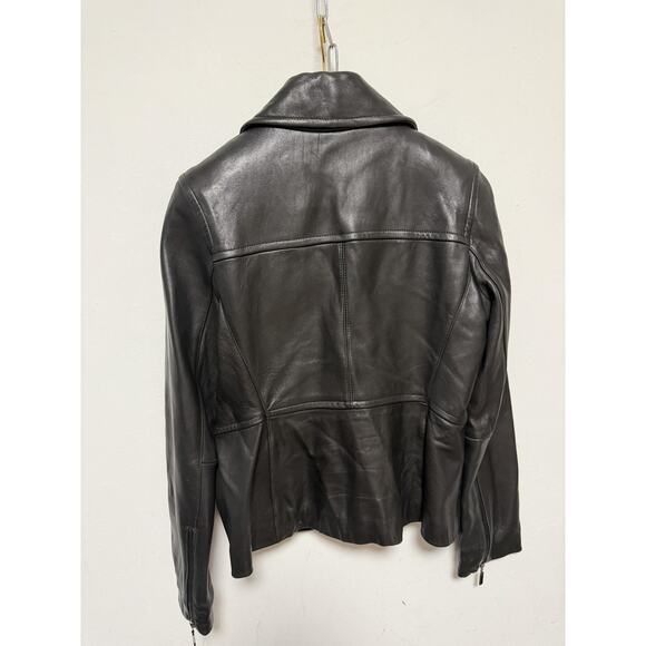 Avanti New York Leather Jacket Womens Small Black Zip Front Genuine Moto Style - Picture 2 of 15